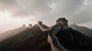 Great Wall with dramatic clouds