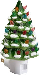 You are viewing a 3 piece ceramic christmas tree made by atlantic mold in 1974. Amazon Com Green Snow Capped Ceramic Tree Night Light Tools Home Improvement