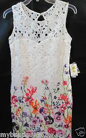 As You Wish Sleeveless Floral Eyelet Above The Knee Dress