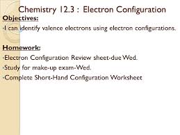 Chemists write electron configurations to describe and communicate the arrangement of electrons around the nucleus of atoms. Periodic Table Objectives Periodic Table Objectives Objectives I Can Predict Chemical Reactivity For An Element Based On Its Number Of Valence Electrons Ppt Download