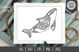 Download Orca Whale Mandala Zentangle Svg Dxf Eps Png Jpeg 1459095 Cut Files Design Bundles
