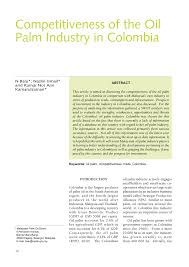 Pengurusan kemasukan sekolah menengah teknik & vokasional. Pdf Competitiveness Of The Oil Palm Industry In Colombia