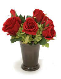 If anyone has this rose for sale or any contacts, i would be so grateful for any help anyone has to give! Distinctive Designs Red Roses And Green Hydrangeas In Mint Julep Cup Wayfair