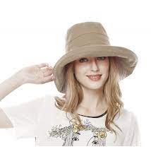Women S Cotton Big Brim Hat Summer Beach Hat With Fold Up Brim Khaki Cl12dgzqcrr Summer Hats Beach Hat Summer Beach Hat
