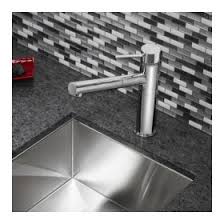 It has a long neck to allow large cookware in the sink, but it is still compact. Blanco Kitchen Faucet Alta Series Alta Dual Spray 401317 401318 Kitchen Faucet For The Residents Of Toronto Markham Richmond Hill Scarborough North York Mississauga Brampton Thornhill Woodbridge