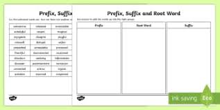 Ks2 Prefixes And Suffixes Primary Resources