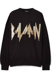 Balmain Black And Gold T Shirt Balmain Unisex Black And Gold Foil Logo Monogram Sweater Size 38 800 Ebay Sweatshirts Balmain Sweater Jersey Sweatshirt