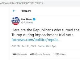 The official fox news channel instagram linkin.bio/foxnews. This Fox News Tweet About Gop Senators Turning On Trump Was Dangerous