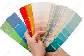 Hands On Choosing Color Swatches Color Chart Book Isolated