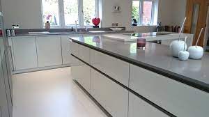 White kitchen with grey worktops. Krion Worktop Island Grey And White Combination Modern Kuche London Von Solid Surface Worktops Houzz