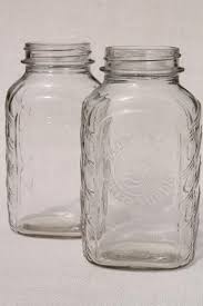 On this page you'll find plenty of kitchen canister sets that would make ideal gift ideas for those who just love country style farm house kitchen decor. Vintage Monarch Quart Glass Jars Hoosier Style Flat Front Pantry Kitchen Canisters