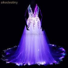 Luminous Wedding Dress 2018 Night Glow In Dark Smart Mobile App Controled 7 Variable Color Shining With Music Light Up Dresses Pretty Dresses Beautiful Dresses