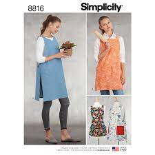 Feb 04, 2021 · the free sewing patterns include bags, table runners, backpacks, clutches, totes, pillows, placemats, dresses, book covers, skirts, sleep masks, caftans, coaster, scarves, and sewing kits. Simplicity Sewing Pattern 8816 A Misses S Aprons Sewing Patterns Online