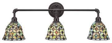 Rated 4.5 out of 5 stars. Vintage 3 Light Bath Bar With 7 Crescent Art Glass Victorian Bathroom Vanity Lighting By Toltec Lighting Houzz