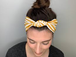 Knot Headband, Knotted Headband, Women's Headband, Head Wrap, Thick  Headband, Turban, Girl Headbands, Maize, Stripes, Yellow, Yellow Stripes