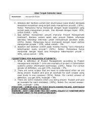 Sistem pengendalian manajemen (tugas uts) dosen : Sistem Informasi Soal Uas Manajemen Proyek