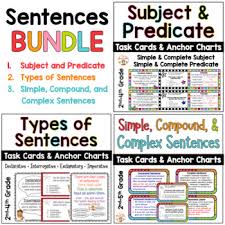 sentences task cards and anchor charts bundle