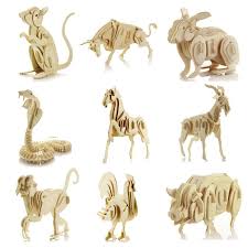 Starz Diy 3d Wooden Animals Skeleton Puzzles Toys Static Model Wood Craft Building Kits For Kids Children Christmas Wooden Animals Animal Puzzle Puzzle Crafts