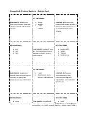 Look at the list below and write the. 1 3 1 A Sr Human Body Systems Matching Human Body Systems Matching Function S Forms The Bodys External Covering Protects Deeper Tissue From Injury Course Hero