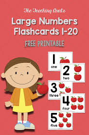 numbers flashcards 1 20 the teaching aunt