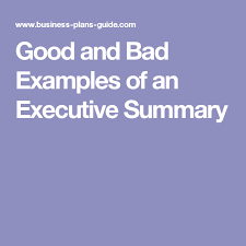 Good And Bad Examples Of An Executive Summary Executive Summary Executive Summary Example Free Brochure