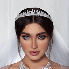 With Veil Rhinestone Crystal Tiara Headbands And Small Tiara For Women  Bride Small Tiara For Wedding Bridal Crown With Veil