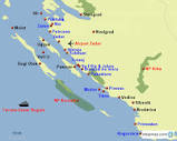 Map North Dalmatia, holiday destinations in North Dalmatia