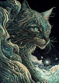 Cougar Japanese Art' Poster, picture, metal print, paint by Teddy Studio |  Displate