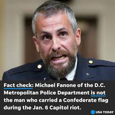 The claim: Officer Michael Fanone is the man who carried a Confederate flag  during the Jan. 6 Capitol riot. Our rating: False https://bit.ly/3CIURnI