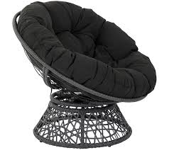 Papasan Chair With Cushion By Ospd Qvc Com In 2020 Papasan Chair Small Comfy Chair Black Cushions