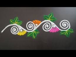 Door Rangoli Design Easy Flower Door Rangoli Design Easy Border Rangoli For Diwali Easy Rangoli Designs Diwali Rangoli Border Designs Rangoli Designs