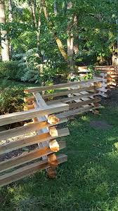 The best practice is to put 1/3 of the post in the ground. Western Red Cedar Stack Rail Fence Installation Rustic Portland By Hoover Fence Company Houzz