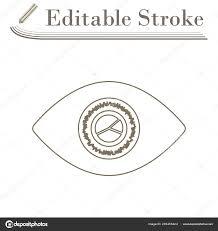 Eye With Market Chart Inside Pupil Icon Stock Vector