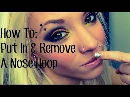 How To Put In Take Out A Nose Hoop Nose Hoop Nose Piercing Hoop Nose Piercing Care