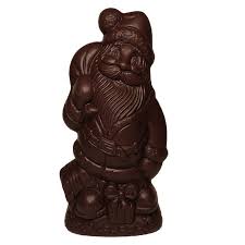 Sujet Père Noël en chocolat noir sans sucre ajouté - Moulage de Noël