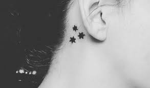 A great design for a little star tattoo is to get a simple outline of a star; Star Behind The Ear Tattoo Design With Cool Meanings
