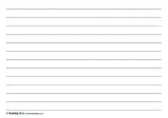 This version of the free lined notebook paper template has a red vertical line like standard notebook paper to provide a left margin for writing. Lined Paper Templates Teaching Ideas
