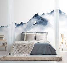 Watercolor wallpapers and wall murals are an excellent way to introduce color, texture, and an artistic flair to your home. Blue White Abstract Mountain Wall Mural Feathr Wallpapers
