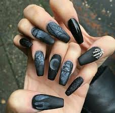 Professionally performed and dark nail designs pattern on nails can be done not only with the help this manicure tool is ideal for dark nail designs and for use at home. Pin By Brandi Burnett On Tattoo Nails Goth Nails Gothic Nails
