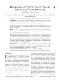Pdf Overweight And Obesity Trends Among Active Duty