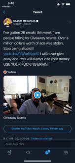 We have already described in detail how cardano is going to thrive in the coming five years thanks to its amazing fundamentals. A Direct Tweet From Charles Hoskinson Warning Cardano Holders About Youtube Scammers Must Read Cardano