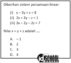 Sistem Persamaan Linear Tiga Variabel Spltv Idschool