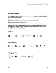 There is a differentiated worksheet where the questions gradually get harder and a card sort plenary. Introduction To Chemical Bonds Worksheet By Aloha Education Tpt