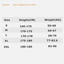 Amazon Mens Clothing Size Chart Coolmine Community School