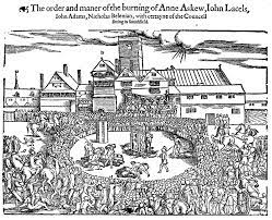 With disapproval, scorn, contempt, etc.; Anne Askew Wikipedia