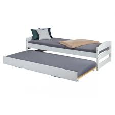 Sommier métallique sur pieds escamotables à 14 lattes de. Lit Gigogne 90x200 Blanc Quintas 3 Suisses