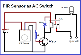 Pir Sensor As Switch Sensor Electronic Circuit Projects Security System