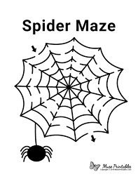 Free Printable Spider Maze Download It At Https Museprintables Com Download Maze Spider Mazes For Kids Maze Worksheet Halloween Activity Sheets