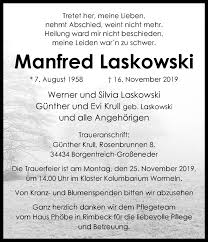 This is laskowski's music collection on bandcamp. Traueranzeigen Von Manfred Laskowski Www Westfalen Blatt De