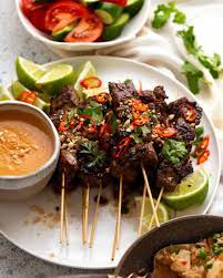 Beef Satay With Thai Peanut Sauce Recipe In 2021 Beef Satay Peanut Sauce Beef